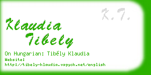 klaudia tibely business card