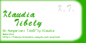 klaudia tibely business card